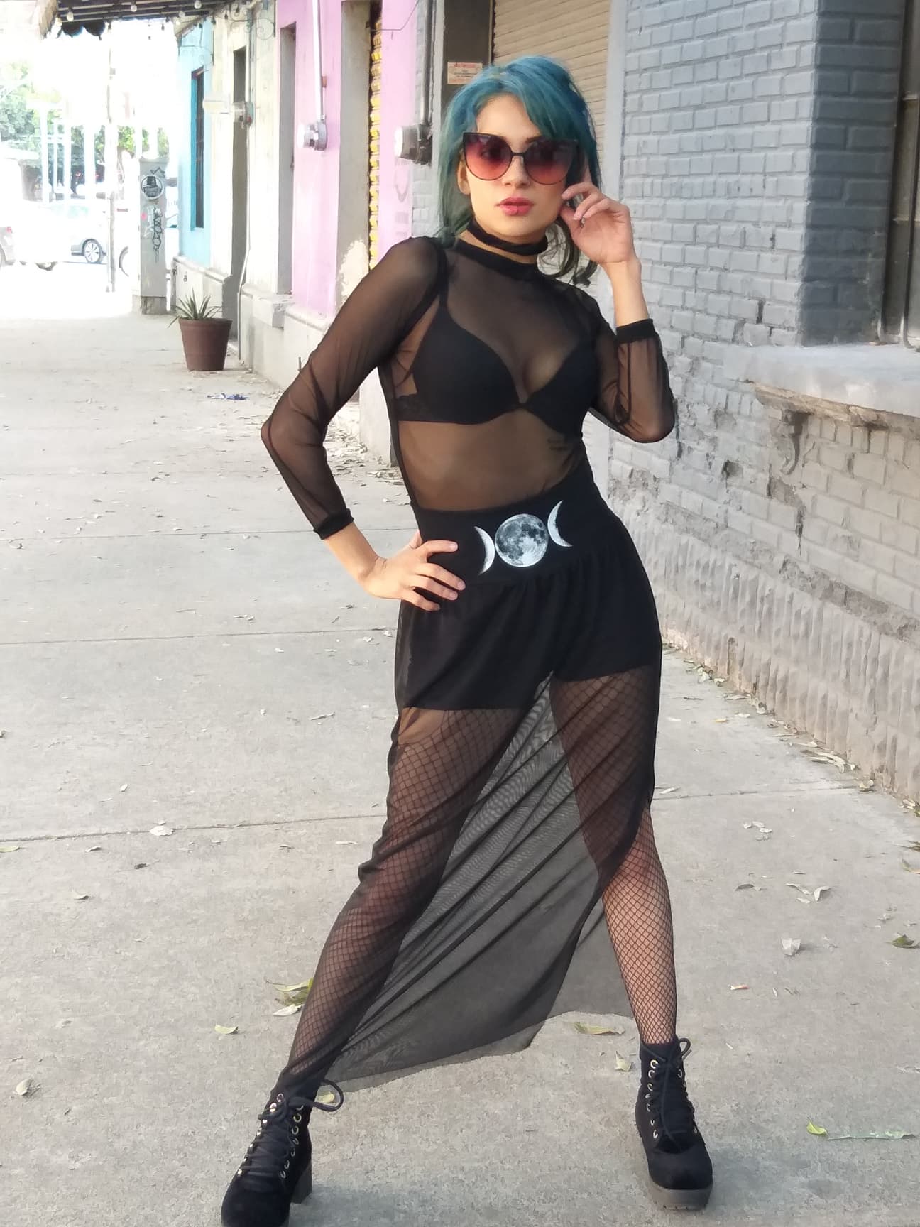 Falda luna mesh transparente bruja