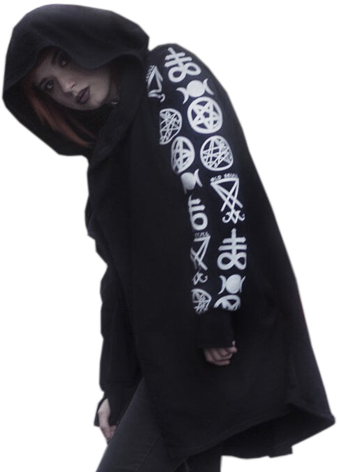 Cardigan Abrigo  Largo negro Estampado