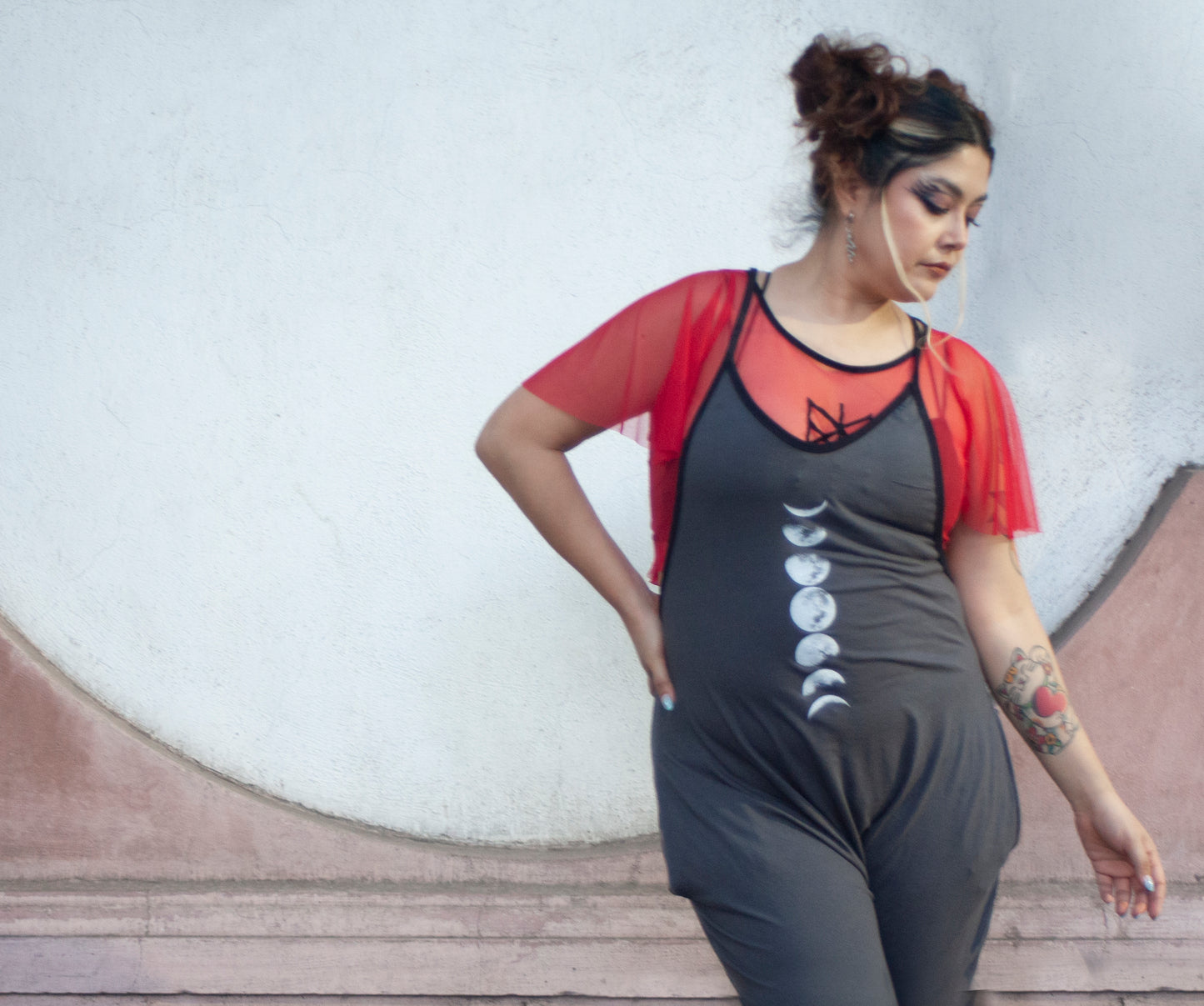 Enterizo Jumpsuite mono gris lunas