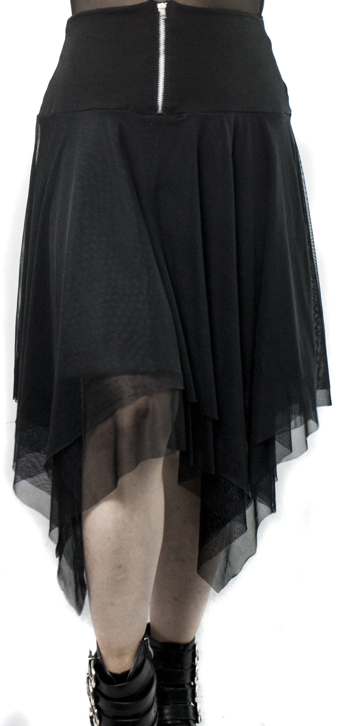 Falda asimetrica bruja transparencia picos