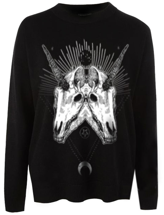 sudadera unicornio cráneo esqueleto magico magia luna