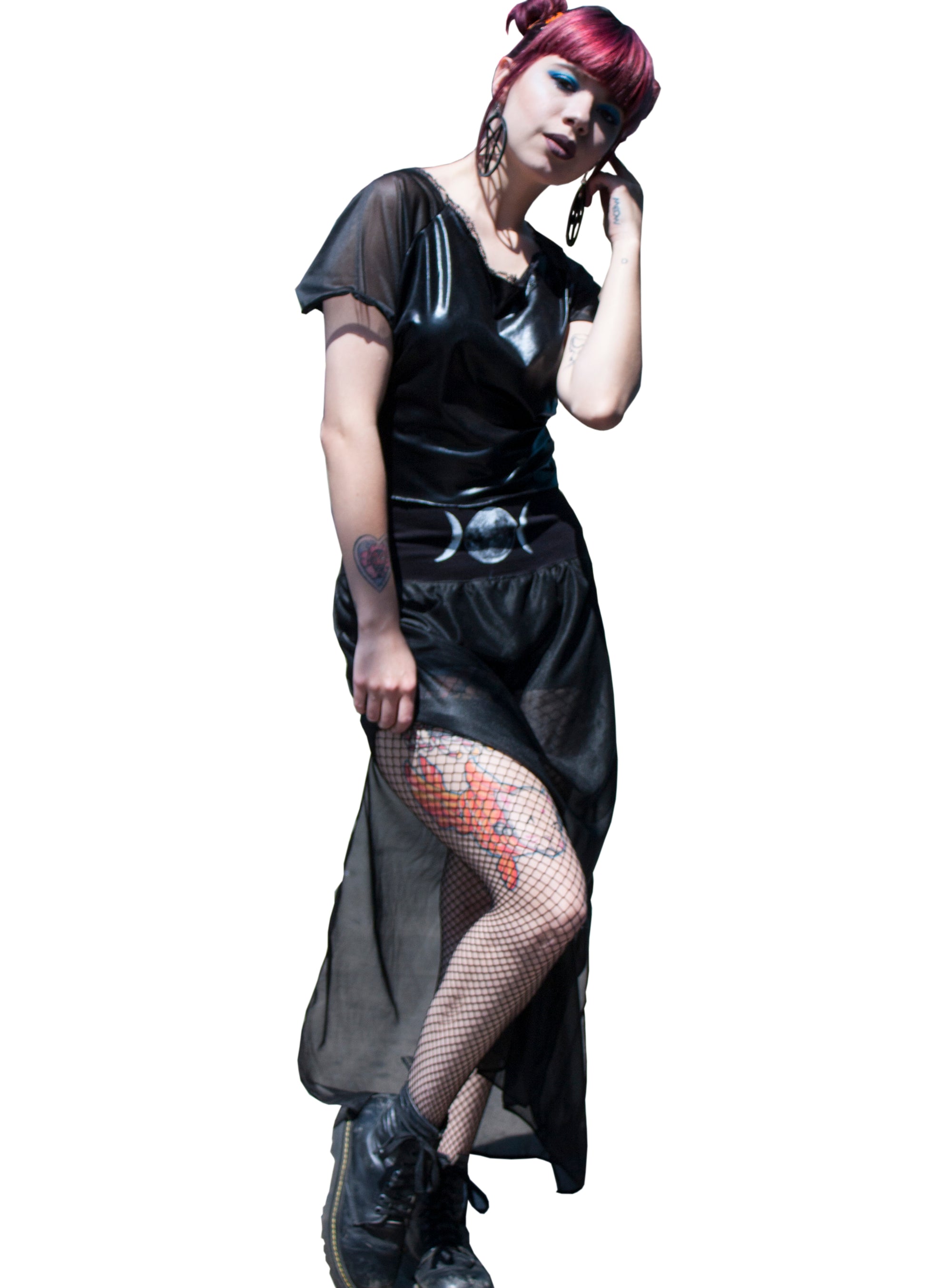 Falda luna mesh transparente bruja