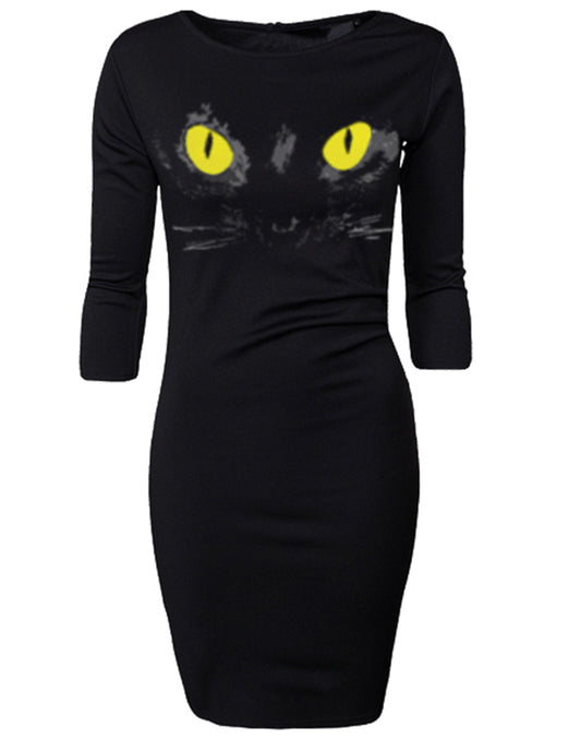 Vestido Manga 3/4 - Gato Negro