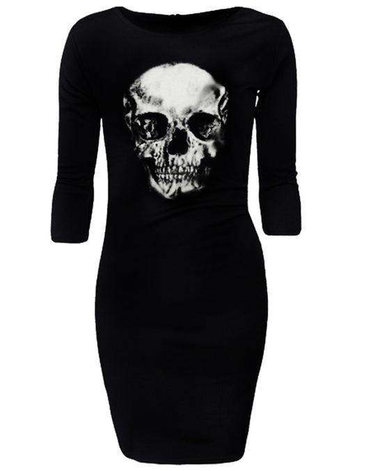 Vestido Manga 3/4 - Human Skull