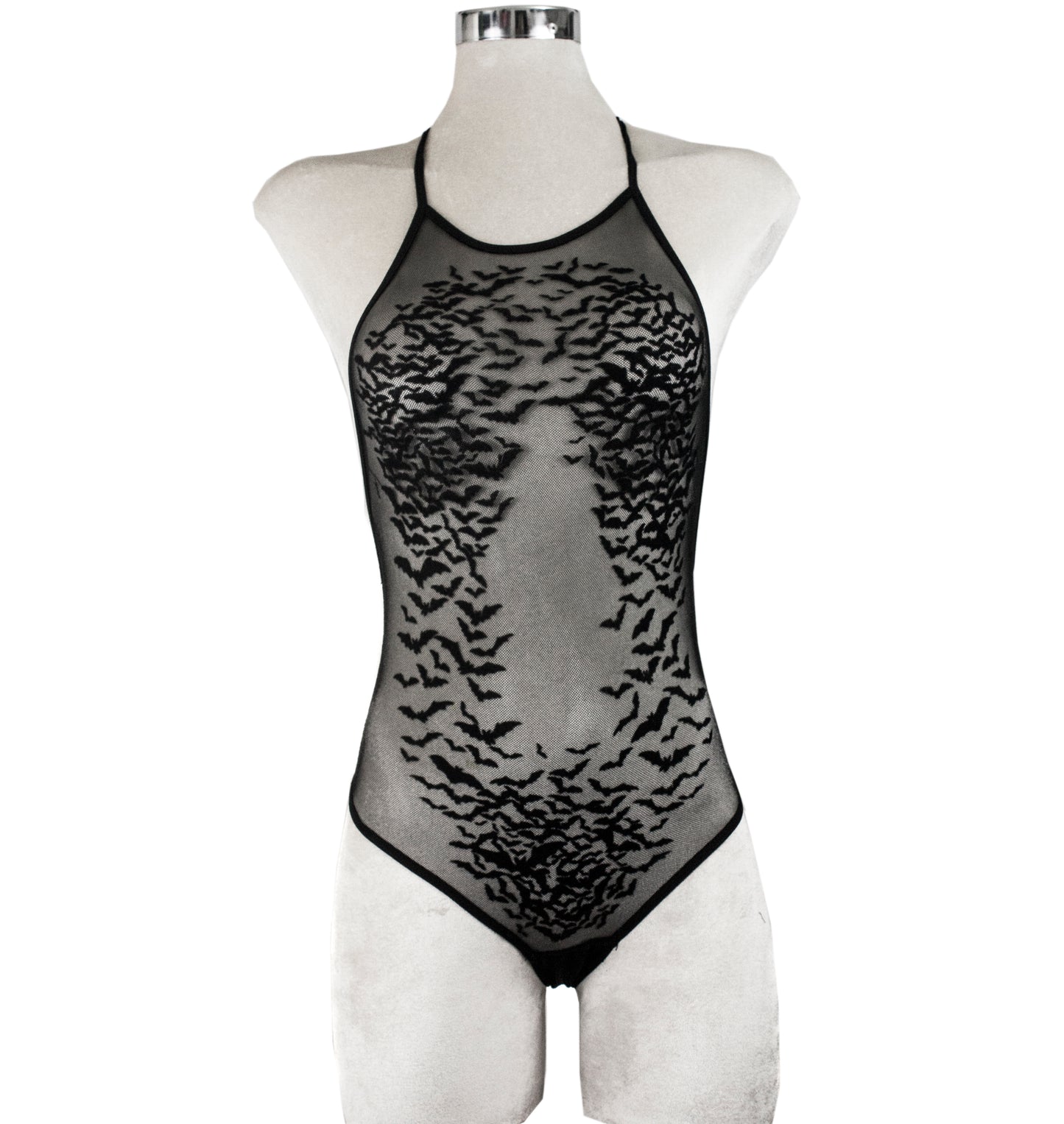 Body Mesh Halter Velvet Bats