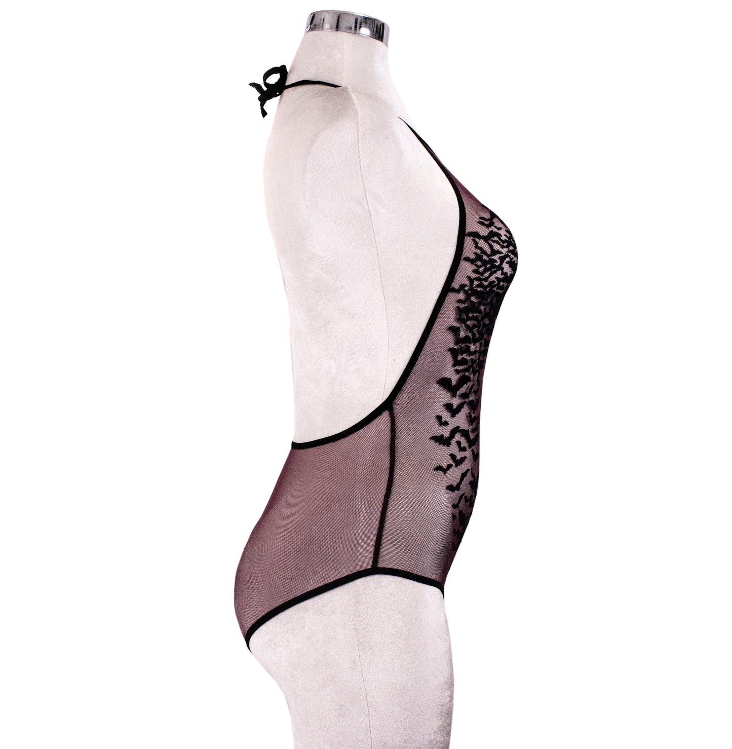 Body Mesh Halter Velvet Bats