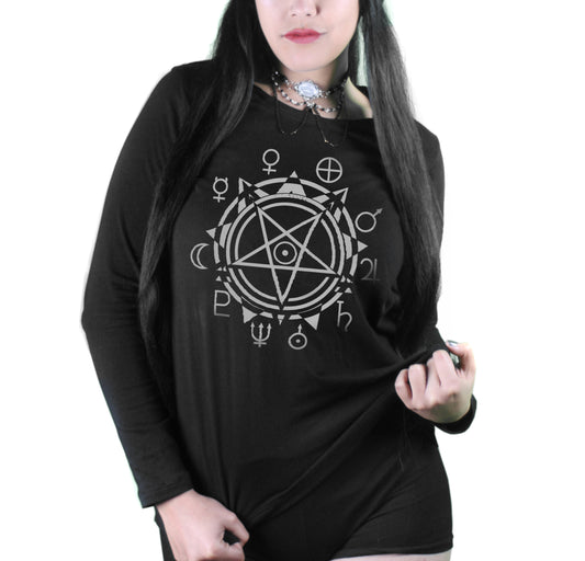 Playera Alchemy Planets (mga larga)