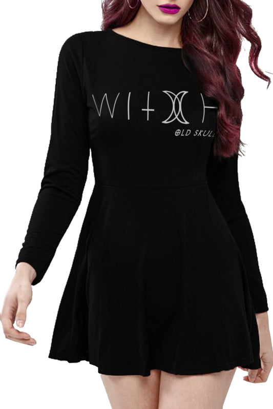 Vestido Skater Manga larga Witch