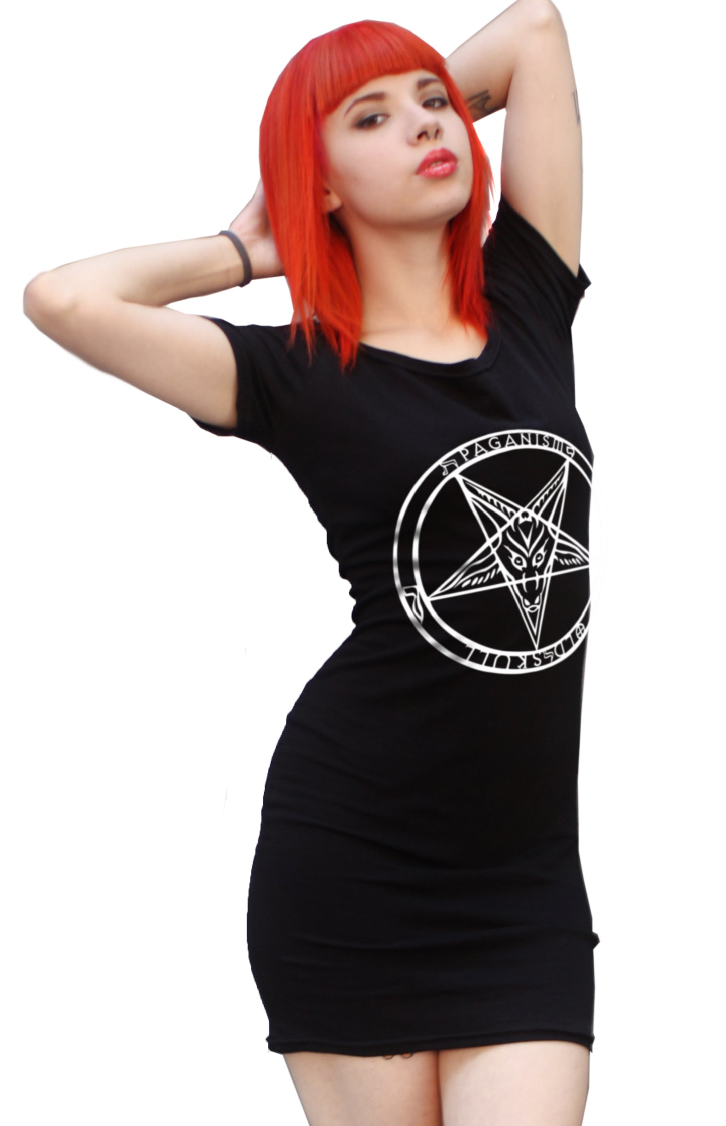 Vestido Manga Corta - Baphomet2