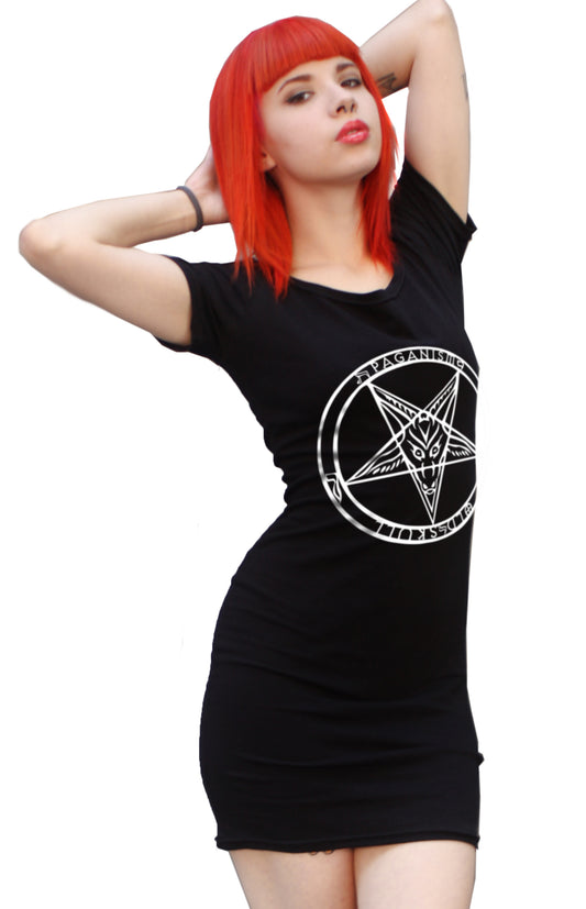 Vestido Manga Corta - Baphomet2