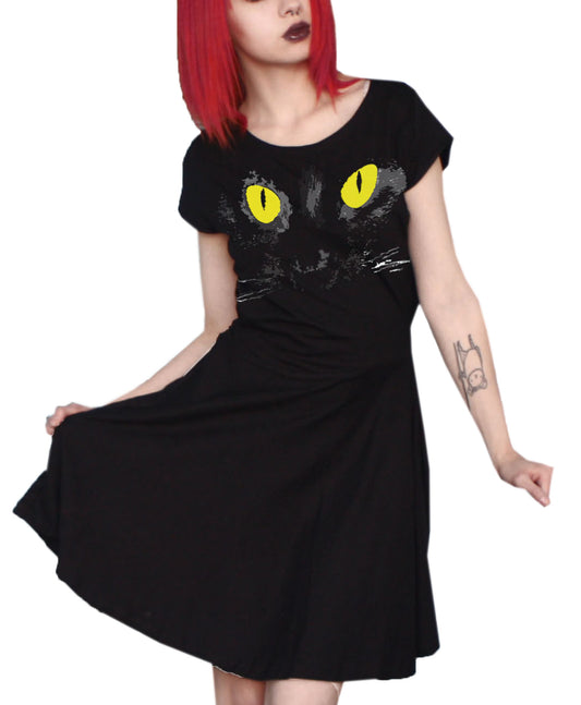 Vestido Skater Black Cat