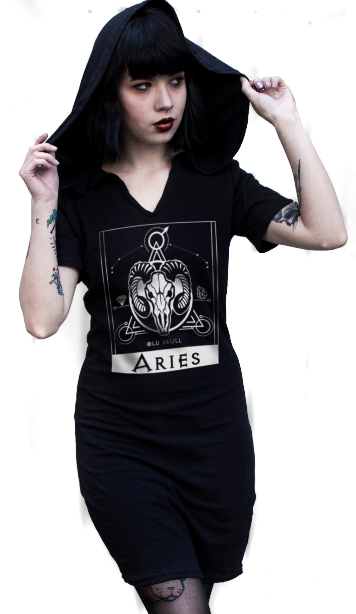 Vestido Capucha Manga corta - Aries Zodiaco