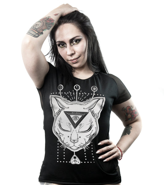 Blusa Alchemy Cat (con transparencia)