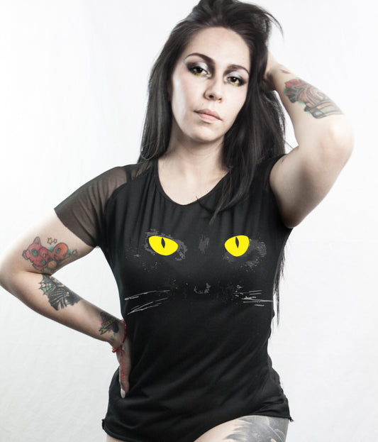 Blusa Black Cat (con transparencia)